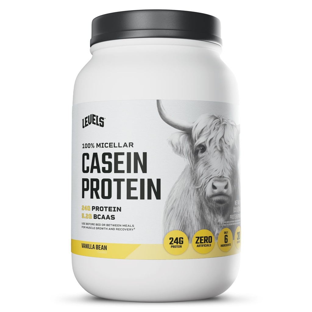 100 % Micellar Casein Protein, 호르몬 무료, 바닐라 콩, 2LB
