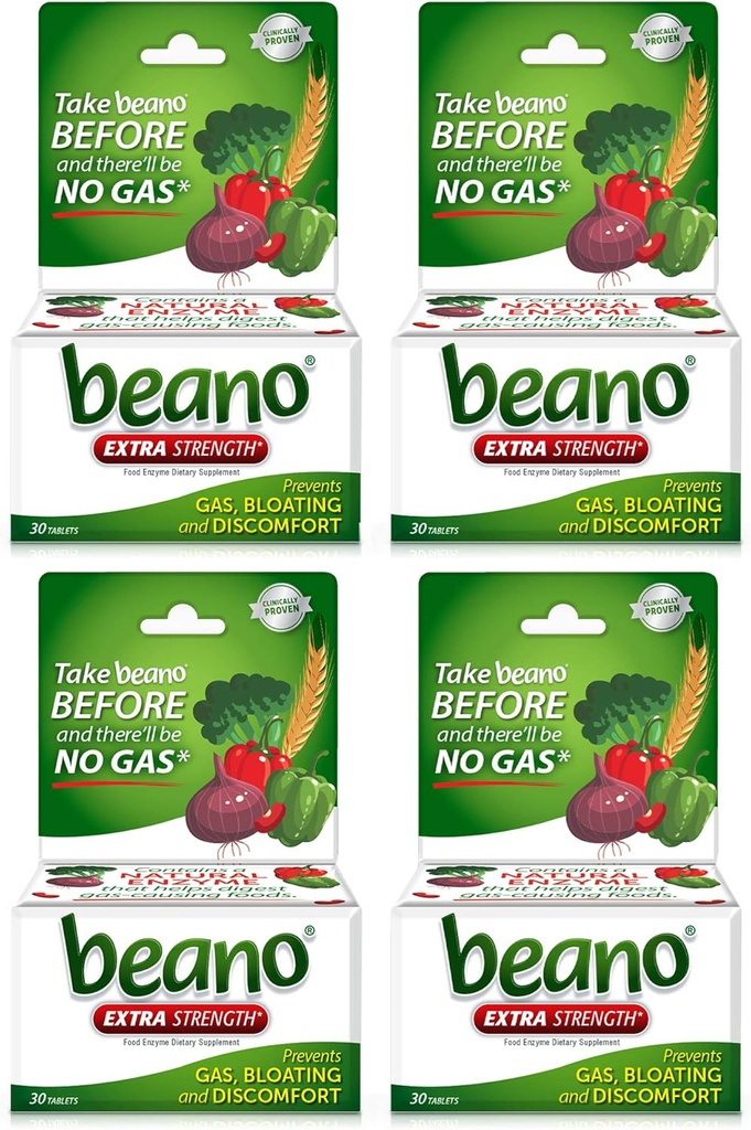 Beano Ultra 800, 가스 예방 및 소화 효소 보충, 30 CT, 4 팩