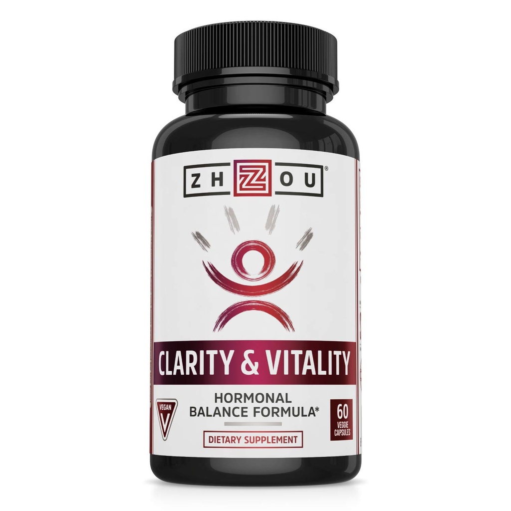 ZHOU Clarity와 Vitality (Formerly DHEA) 50 mg의 여자 & 남자를 위한 Hormonal 균형 공식, 건강한 시효, 비 GMO, Vegan, 글루텐 자유로운, 60의 캡슐