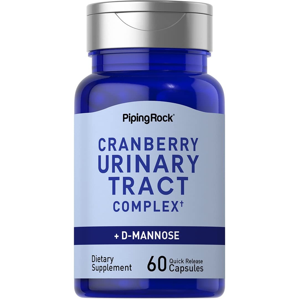 Piping Rock Cranberry Complex 보충 | 60 캡슐 | 여성과 남성용 D-Mannose 및 Probiotic Blend | 고급 유린식 | 비 GMO, 글루텐 프리