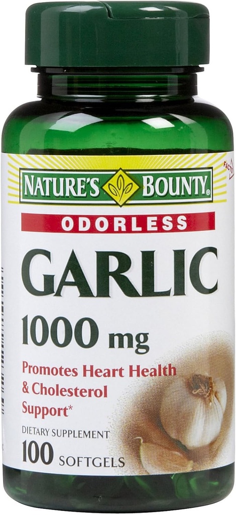 자연의 Bounty 마늘 추출물 보충교재, 지원 Circulatory 기능, 1000 mg 급속한 방출 Softgels, 100 조사, 3의 팩