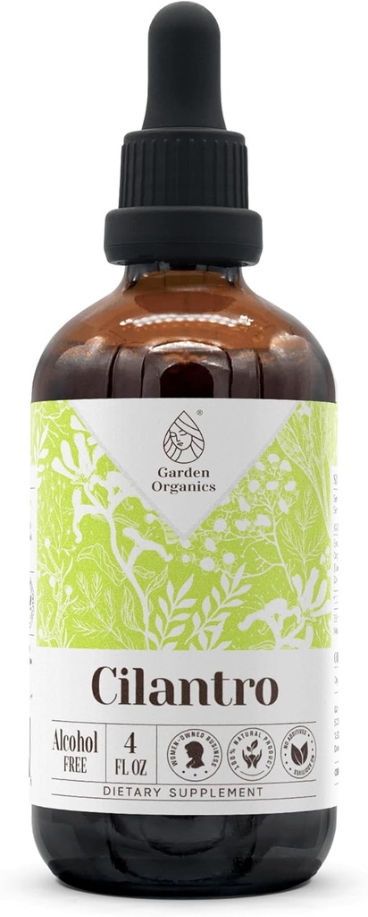 Cilantro Alcohol-Free Natural Tincture Extract, 면역 시스템 부스터, 100% Cilantro Dried Leaf (4 fl oz)에서 만든 액체 드롭