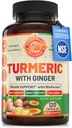 Ginger & Black Pepper를 가진 유기 심황 Curcumin, 2 달 공급. 심장 건강, 뇌 건강 및 관절 건강 지원. 최대 흡수 심황 보충교재. NSF 인증, 미국에서 제작. 120 캡슐.