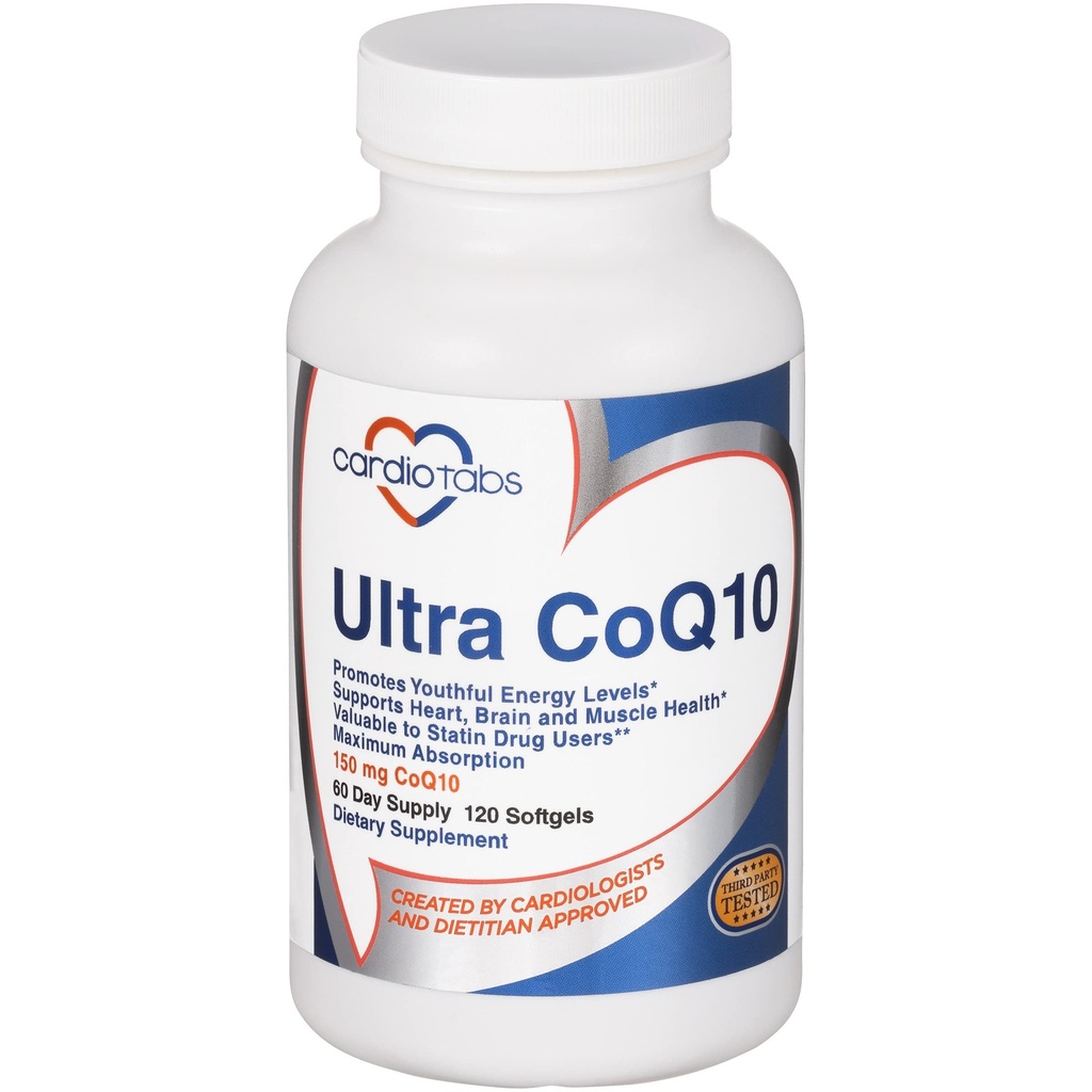 Cardio 건강을 위한 매우 CoQ10 Coenzyme 보충교재, CoQ10의 150 mg - Ubiquinone - 2 Softgels w/Safflower 기름 & Tocopherols 당, 6X 더 나은 흡수 & 근육 건강을 위한 120 Softgels