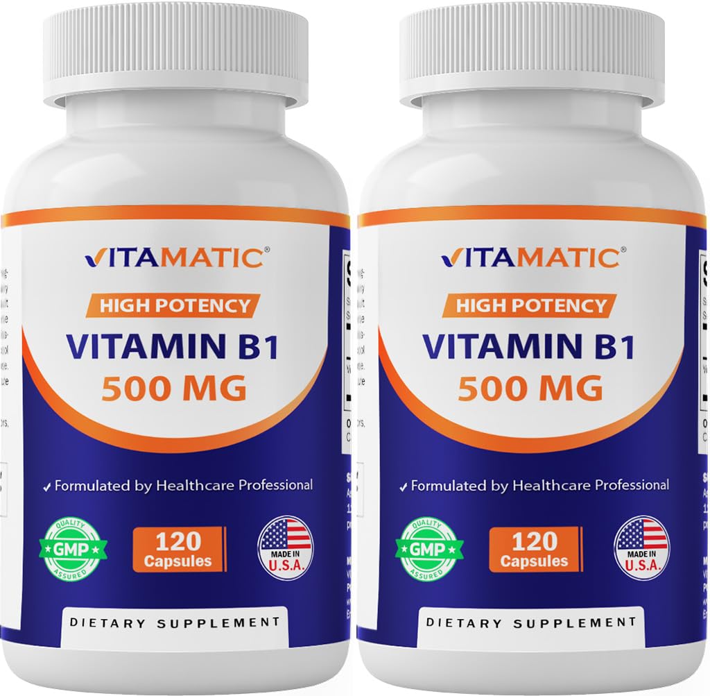 비공식 비타민 B1 (Thiamine) 500mg - 2 팩 (120 캡슐 합계)