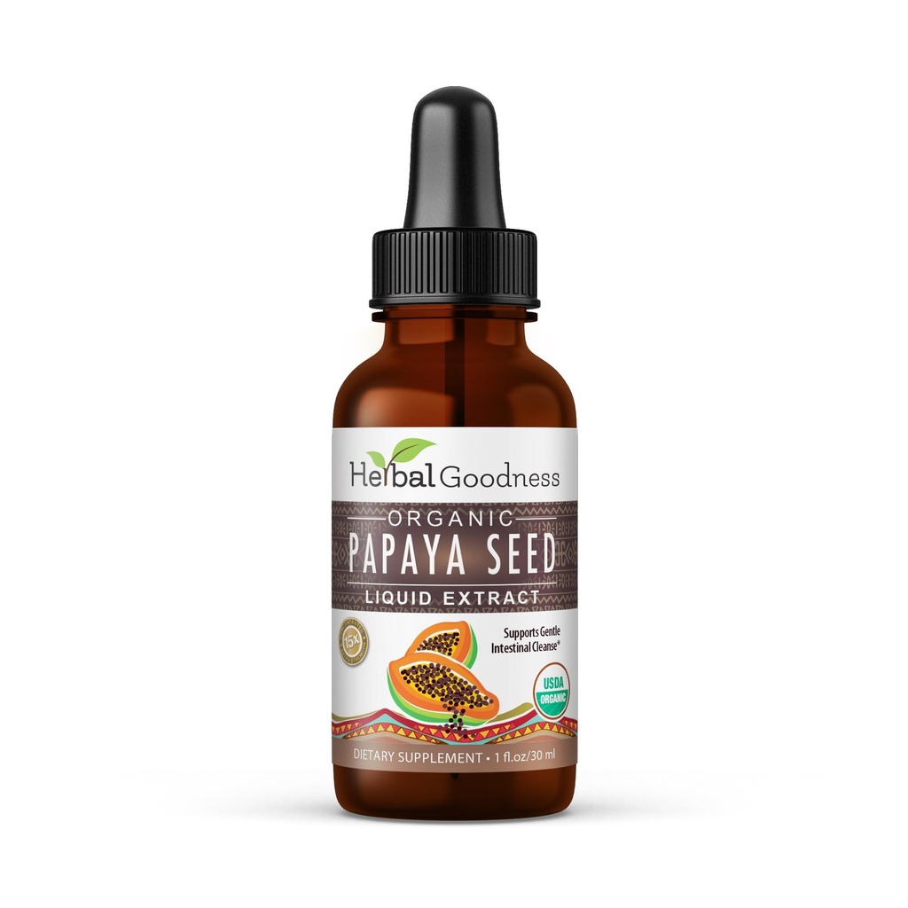 Papaya Seeds 1oz - Digestive Enzymes, Gut Health- Non-GMO, Raw 및 Holistic Wellness를 위해 처리되지 않은 유기 Superfood