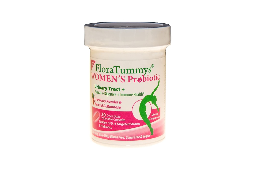 FloraTummys Women's Probiotic, Urinary Tract Digestive Immune System Health, Cranberry Powder, Kosher Certified, Non-Dairy, 글루텐 프리, 비 GMO