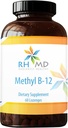 RHMD 메틸 B-12 Lozenges - 5000mcg B12 Methylcobalamin 메틸 B12 - Vegan 비타민 B12 규정식 보충교재 - 비 GMO (60 빠른 녹은 Lozenges)