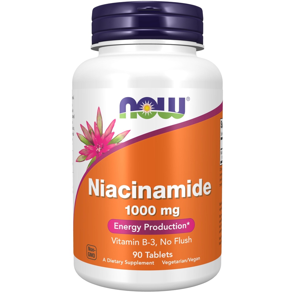 지금 식품 보충제, Niacinamide (비타민 B-3) 1000 mg, 에너지 생산 *, 90 정제, 화이트, 오프 화이트