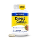Enzymedica Digest Gold + ATPro, 최대 강도 효소 포뮬러, Bloating 및 가스 방지, Amylase, Protease, Lipase 및 Lactase, 21 캡슐 (FFP) 포함 14 키 효소