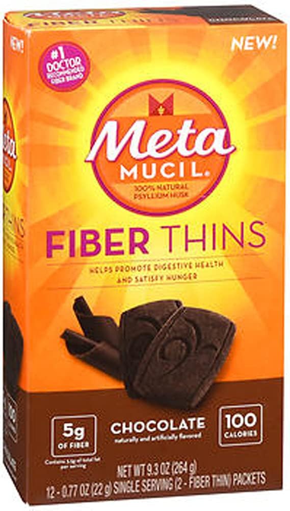 Metamucil 섬유는, 초콜렛, 12의 소포, 9.3 oz - 2 팩