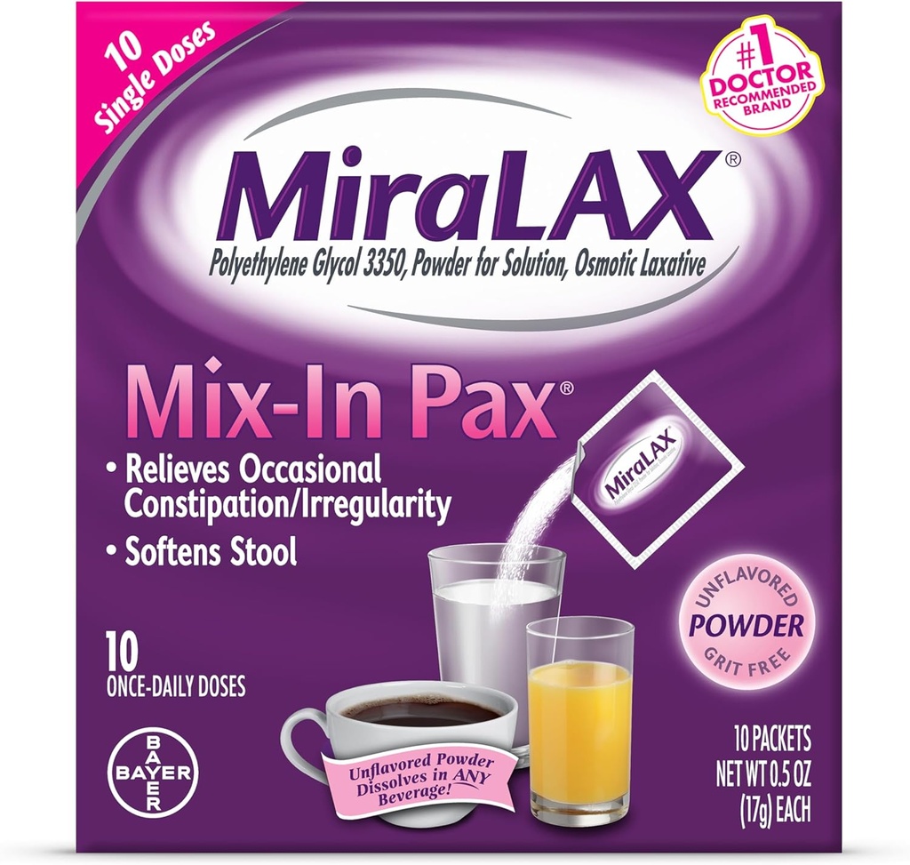 MiraLAX Laxative Powder Packets 10.0 ea. (5의 수량)