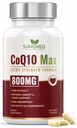 CoQ10 강력한 산화 방지제 보충교재 - 여분 강한 공식 800mg, 60의 캡슐, Coenzyme Q10 비타민 및 보충교재를 가진 1 달 공급