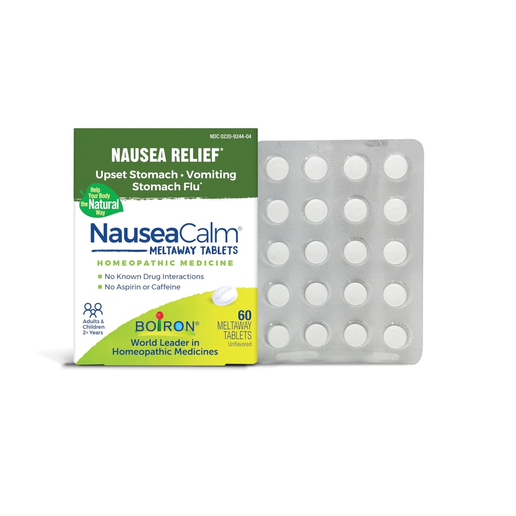 Upset Stomach, Nausea 및 Vomiting에 대한 Boiron NauseaCalm Relief는 Stomach Flu, Overindulgence 또는 Motion Sickness - Non-Drowsy - 60 카운트로 인해