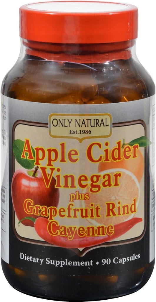 자연적인 Apple Cider Vinegar 플러스 Grapefruit 린드 카이엔 캡슐, 90-Count