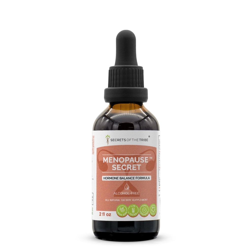 Menopause 비밀 알콜 자유로운, 글리세리이트 검정 Cohosh, Vitex, 빨간 클로버, Maca, Dong Quai, St. John's Wort. Tincture의 초본 추출물 호르몬 균형 공식 2개 OZ