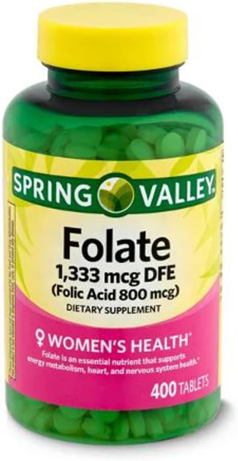 스프링 밸리 Folate 규정식 보충교재, 1,333 mcg, 400 조사