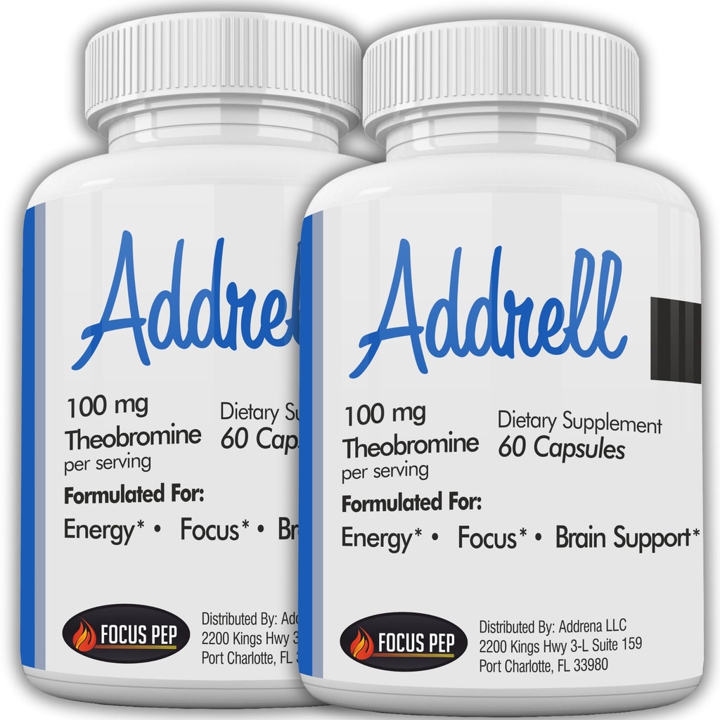 Addrell 2 팩 에너지 자극제 알약- 학문 보충교재 대안 알약, 자연적인 Nootropic 보충교재 & Cognitive 증강 인자는 Mental Clarity 120의 캡슐을 올리기 위하여 대체합니다