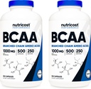 Nutricost BCAA 1000mg, 500 캡슐 (250 봉사), 2 : 1 분지 체인 아미노산 (L-Leucine의 500mg, L-Isoleucine 및 L-Valine의 250mg) (2 병)