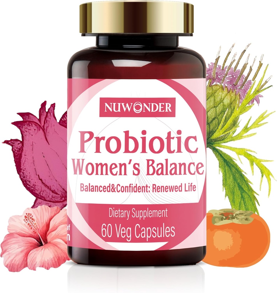 여성을위한 Prebiotics 및 Probiotics - 질 Probiotics 혼합, 자연 프리 바이오 틱스, 초본 지원, Feminine 건강 및 Intimate 균형 촉진, 질 냄새 및 pH 밸런스, 60 캡슐 (2)