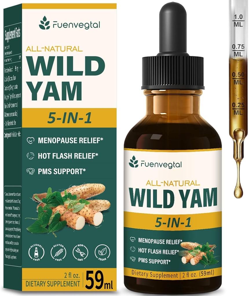 모든 초본 액체 하락, Chaste Berry, Fenugreek, Menopause 기복 & PMS 지원을 위한 까만 Cohosh를 가진 야생 Yam 추출물. 2oz