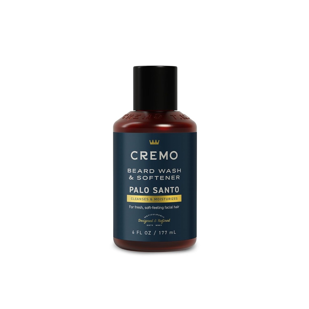Cremo Palo Santo (예약 컬렉션) Beard Wash & Softener, Moisturizes, Styles and Reducs Beard Itch for all lengths of Facial Hair, 6 유체 Oz