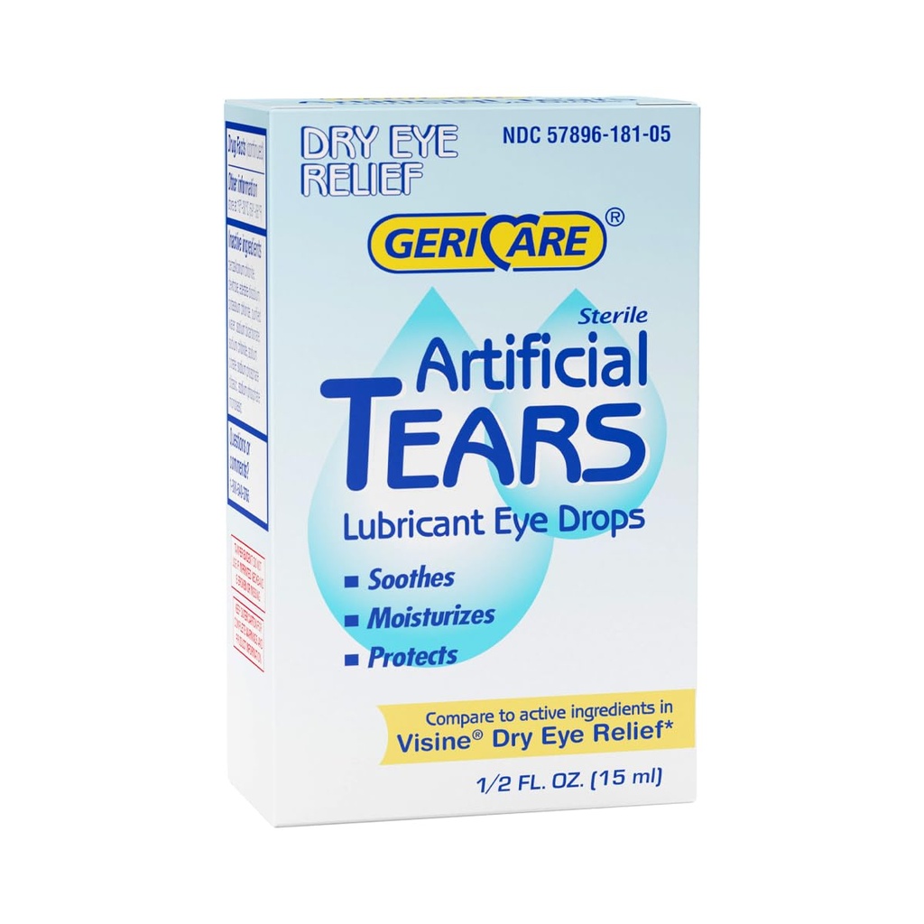 GeriCare 인공 기름을 바르는 Tears, Soothing 눈 Hydration 하락 - 오래 견딘 눈 윤활유 공식, 0.5 fl oz 병 (15ml) (1의 포장)