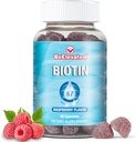 Biotin Gummies - 머리와 손톱 힘 성장 비타민은 여성 건강과 아름다움을 보충합니다 - 10000 MCG 피부 Chewable 보충교재 - 라즈베리 풍미 - (60의 조사 병)