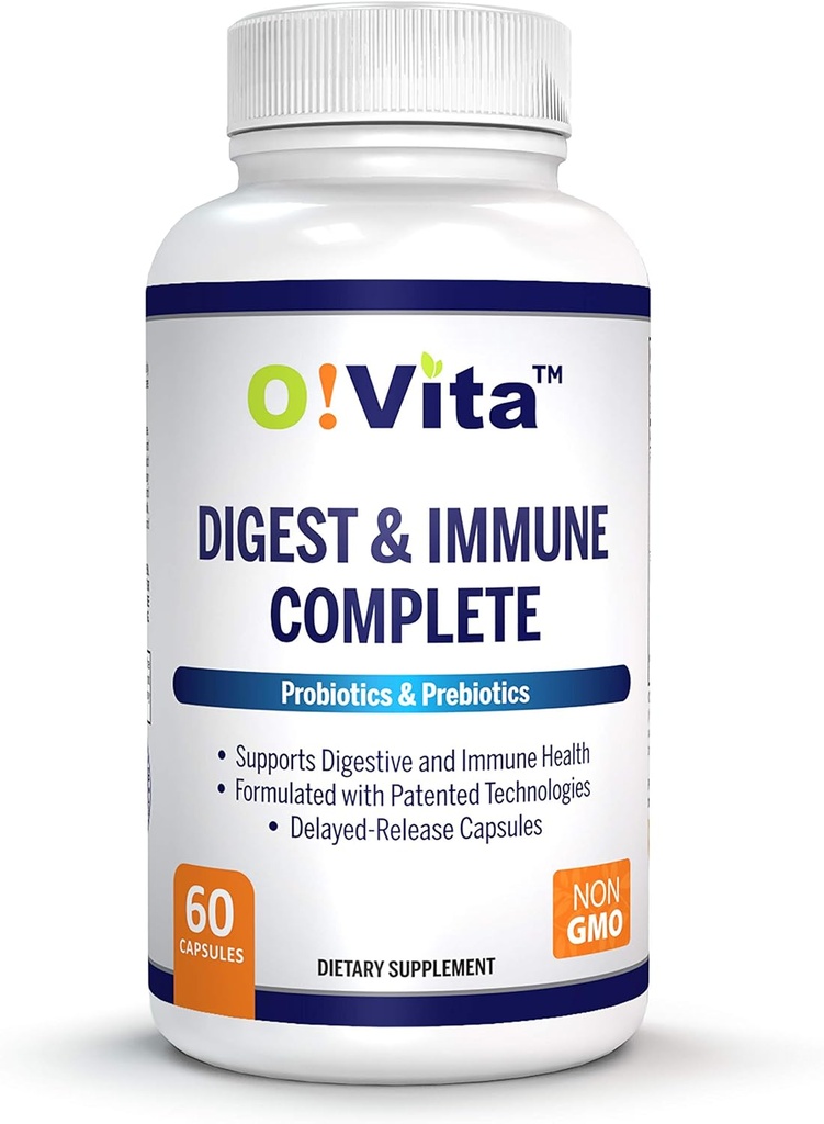 Digest & Immune는 여자 & 남자를 위한 Probiotics & Prebiotics를 완료합니다, 소화 & Gut 건강을 지원하고십시오, Nutrient 흡수 & 면역력 (60 비 GMO 캡슐)를 지원합니다