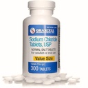 나트륨 염화물 정제 1gm | POTS Syndrome 및 Dysautonomia 서포트 용 전해질 염| Rapid Rehydration| 15.4gr. | 300 Count | Made in the USA