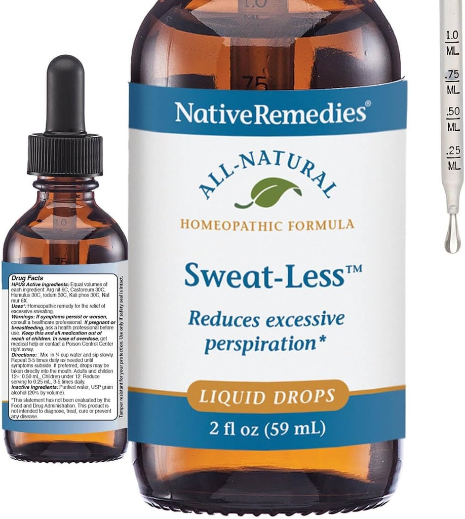 Native Remedies 스웨터 - 자연적인 Homeopathic 공식을 위한 과량 땀, 땀 및 찰기 - 59mL