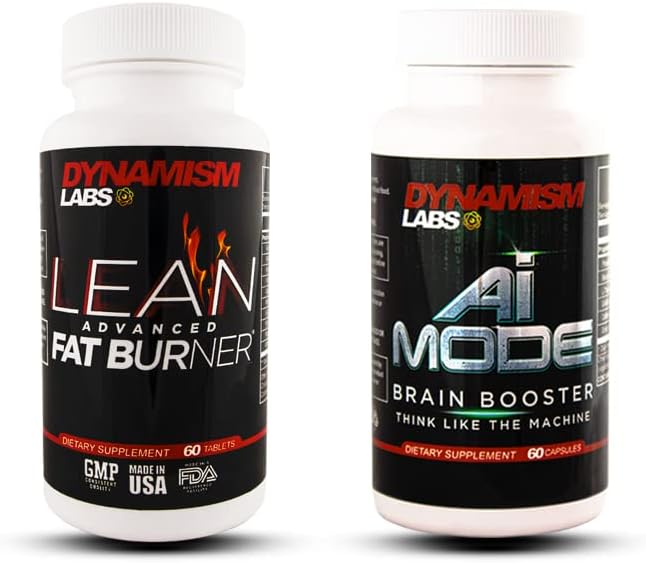 MANTFUP DynamismLabs 피크 성능 번들 - Lean Advanced Fat 버너 및 AI Brain Booster