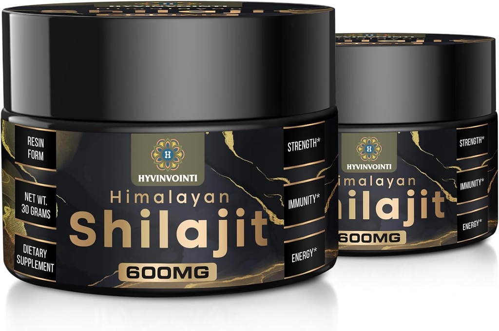 600mg Shilajit 순수한 Himalayan 유기 Shilajit 수지 Shilajit 수지 유기 금 급료, 에너지 및 면역 지원을 위한 100% 순수한 유기 Shilajit, Fulvic Acid& 85+Trace 무기물, 2 팩에 있는 리치