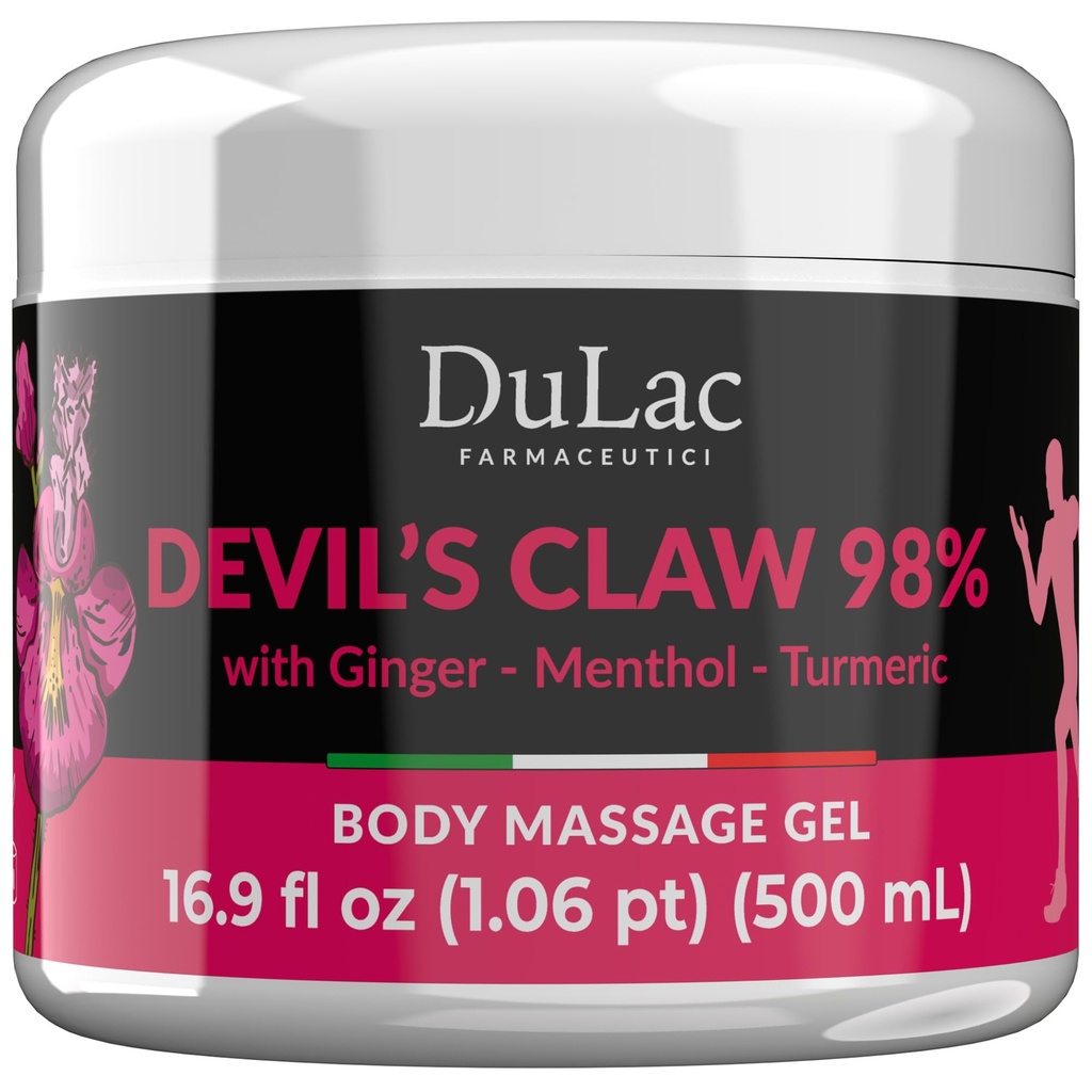 Dulàc - Devil's Claw 98% 크림 최대 힘 16.9 Fl Oz의 근육과 합동 고통을 치료하는 자연적인 합동과 근육 Relaxer 크림, 차가운 효력을 위한 Menthol로 풍부하게 한