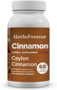 Herbsforever Ceylon Cinnamon 캡슐 전반적인 웰니스 지원 보충교재 높은 힘 800 Mg 추출물 60 Vege 캡슐