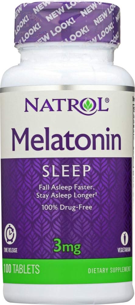 Natrol Melatonin 3 mg 수면 시간 방출 규정식 보충교재는 100개 ea를 메모장에 기입합니다 (4의 포장)