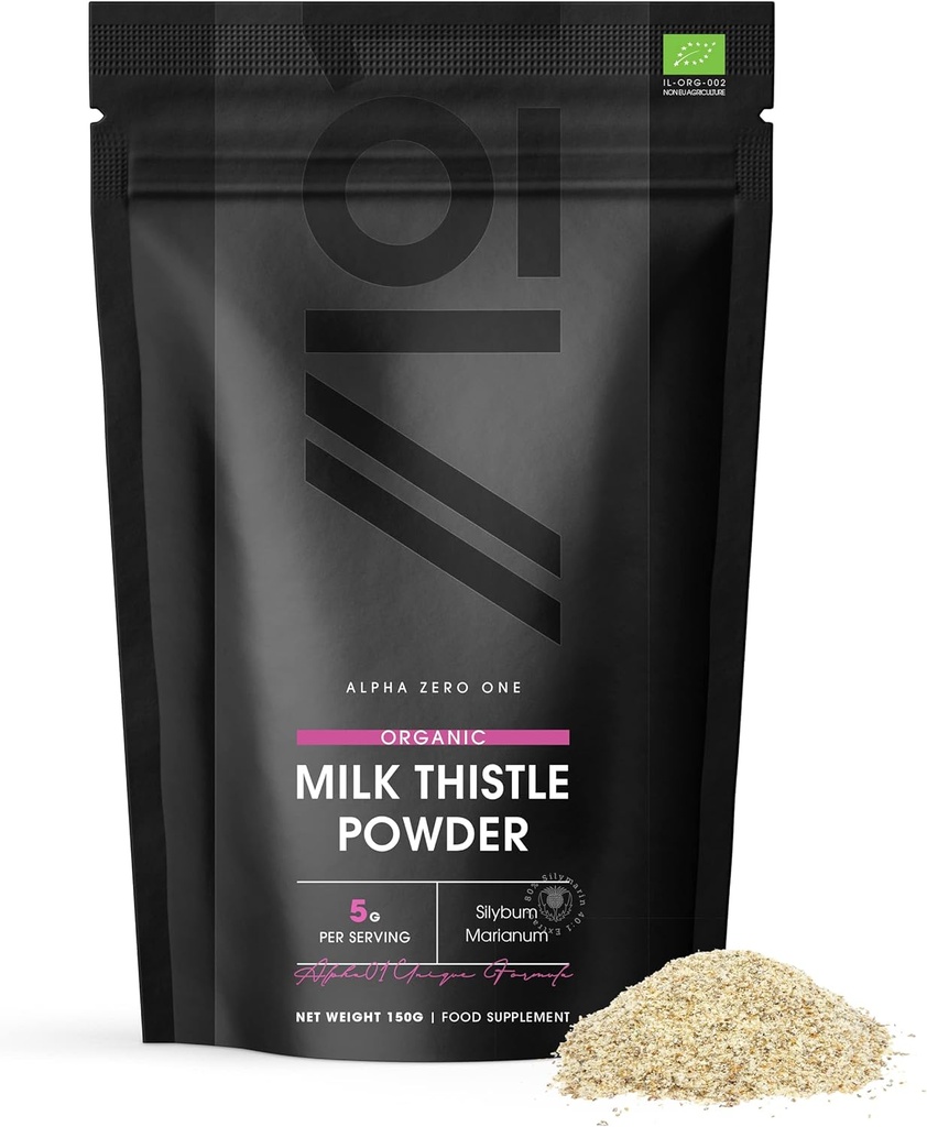 유기 우유 이틀 분말 150g - Cleansing Silymarin의 소스 - Cold-Pressed Milk Thistle - Vegan, Raw, Non-GMO에서 만든.