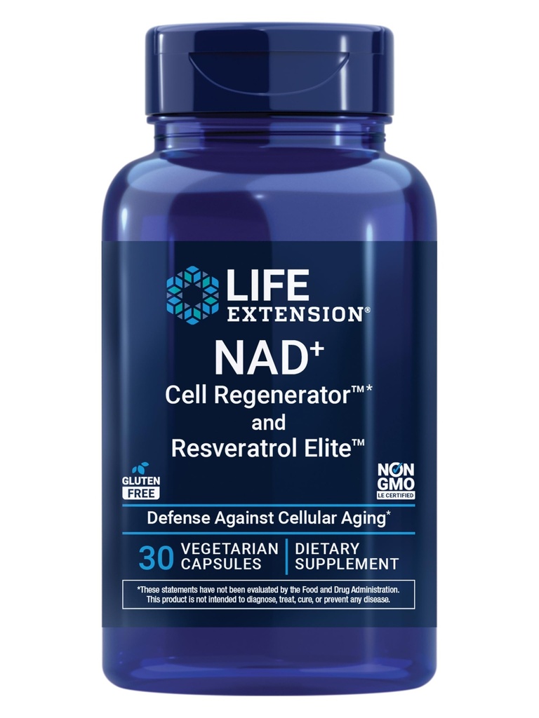 생활 연장 NAD+ 세포 RegeneratorTM와 Resveratrol EliteTM*, nicotinamide riboside, Trans-resveratrol, quercetin, Fisetin, 심장 건강, 건강한 시효, 채식주의자, 비 GMO, 글루텐, 30의 캡슐