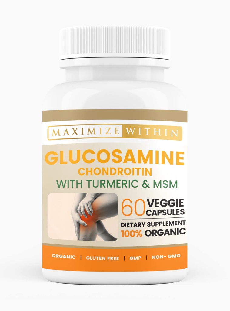 Turmeric & MSM을 가진 Glucosamine Chondroitin – Mobility & 융통성 지원 – 60의 Veggie 캡슐