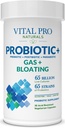 Vital Pro Naturals - Gas & Bloating Probiotics + Prebiotics, Postbiotics, Parabiotics, 4-in-1 성인, 높은 효능, 65 Strains, 일일 소화 및 면역 지원, 30 ct