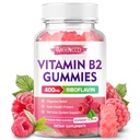 비타민 B2 Gummies Riboflavin 400mg는 아이 & 성인을 위한 마그네슘을 가진 보충교재, Migraine 기복 & 신경 체계 지원을 위한 B2 Gummies, Vegan, 설탕 자유로운, 라즈베리 풍미, 60 조사