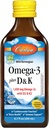 Carlson - Omega-3 + D & K, 1430 mg omega-3s, 2000 IU (50 mcg) D3, 90 mcg K2 MK-7, 심장 건강, 뼈 지원, 레몬, 200 mL