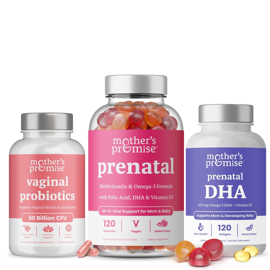 어머니의 약속 질 Probiotics + Prenatal DHA & Prenatal 비타민 Gummies 번들
