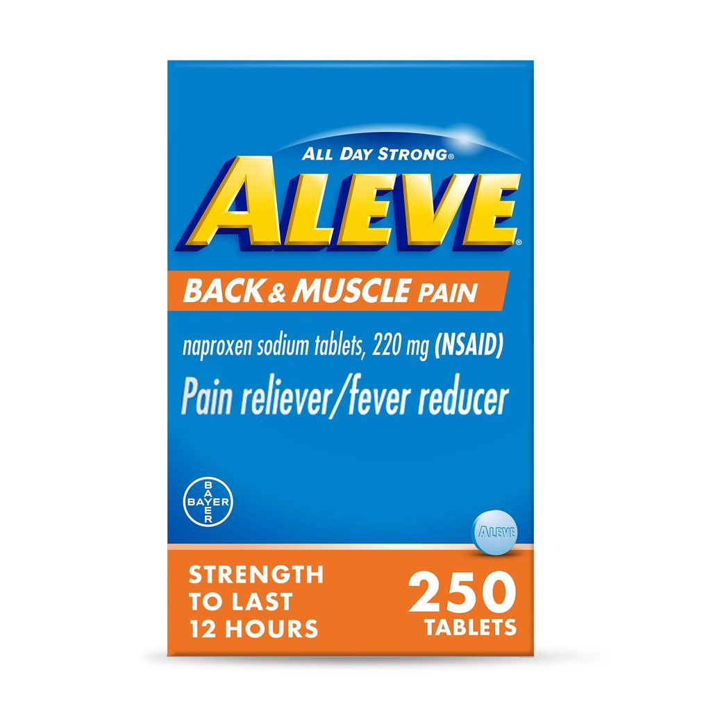 체 뒤 & 근육 고통 기복 Naproxen 나트륨 정제, 고통 Reliever & Fever 흡진기, 몸, 250 조사를 위한 약