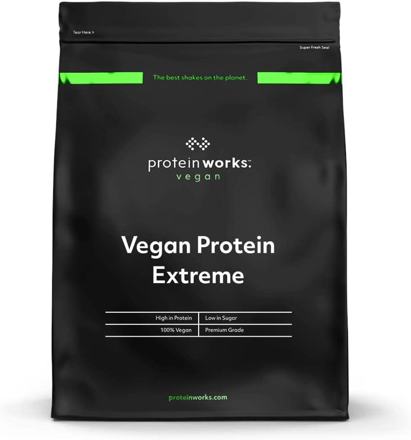 Protein Works - Vegan Protein Extreme | 고단백 파우더 | 공장 기반 쉐이크 | 딸기 'n' 크림 | 2.20 파운드
