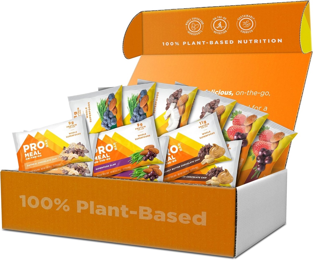 PROBAR – MEAL Bar Fan Favorites Variety Pack (6 맛), 천연 에너지, 비 GMO, 글루텐 프리, 플랜트 기반, 전체 식품 재료 (12 개)