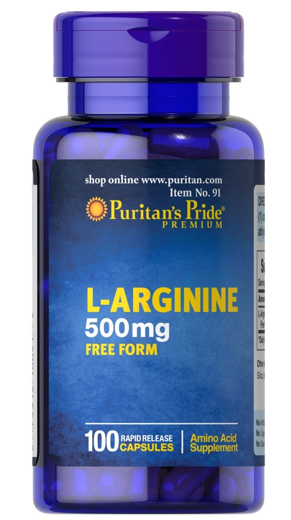 Puritan의 Pride L-Arginine 500 mg의 심장 건강 지원, 100 조사