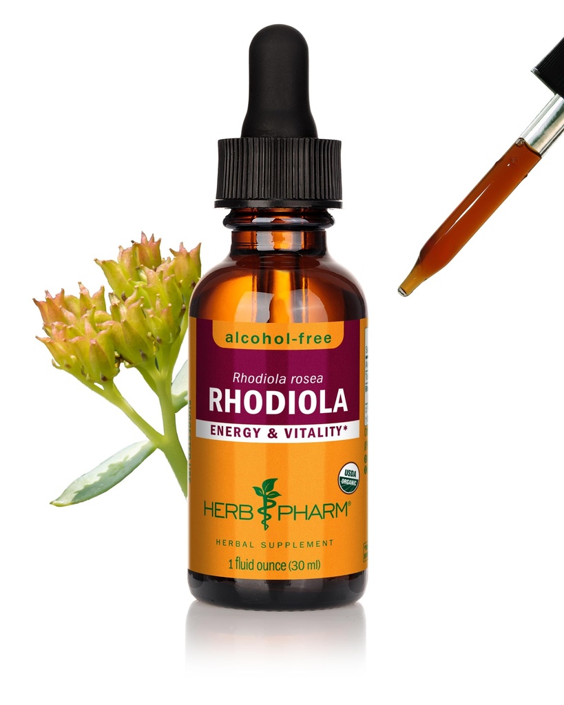 허브 Pharm은 에너지, 내구시간 및 체력, 알코올 - 무료 글리세리이트, 1 Ounce를 위한 유기 Rhodiola 뿌리 추출물을 증명했습니다