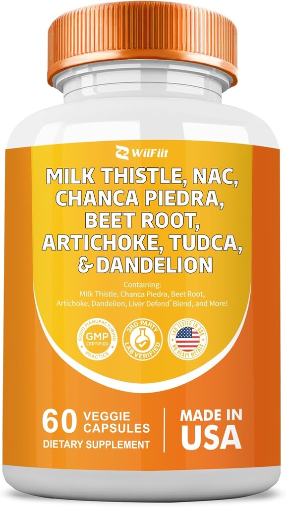 밀크 이틀 3000mg NAC Chanca Piedra 2000mg Beet 뿌리 2000mg Artichoke 2000mg Tudca Dandelion 뿌리 1000mg 아연 Yarrow Turmeric 수리 보충교재 플러스 Chicory, 최소한도 보충교재 60 조사