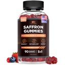 EFFECTIVE NUTRA Saffron Gummies | 비타민 D2, Passion Flower, St. John 's Wort & GABA와 설탕 무료 보충 | 긍정적 인 무드, 소화, 에너지 | 천연 베리 맛, 미국 (90 개)